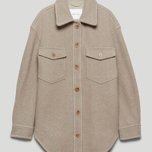 Wilfred Free Aritzia The Ganna Shirt Jacket Merino-wool Dry Basil Shacket Small